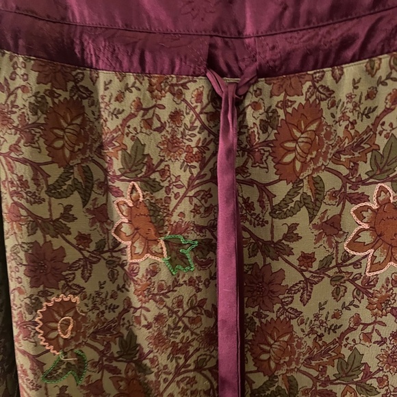 Soft Surrounding Silk Embroidered Lined Maxi Skirt--Size 4 - Picture 4 of 12